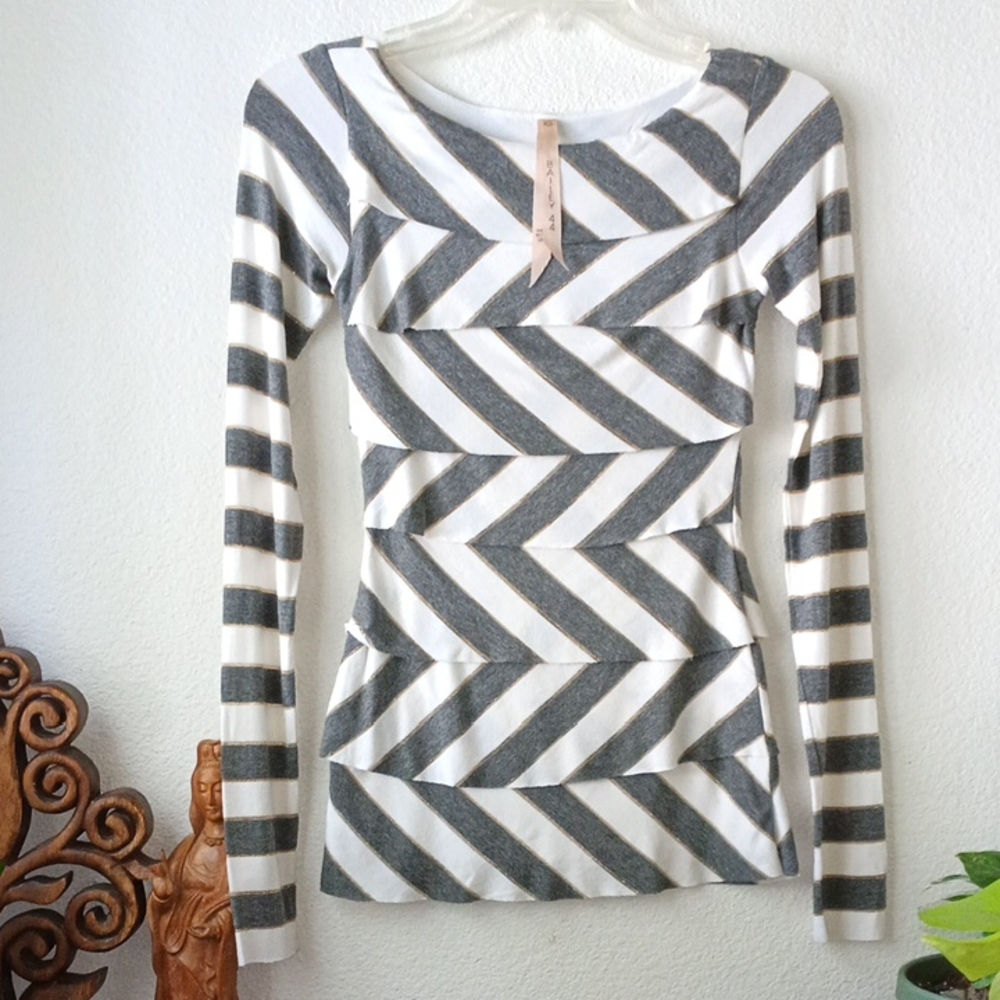 Striped Long Sleeve Bandage Top